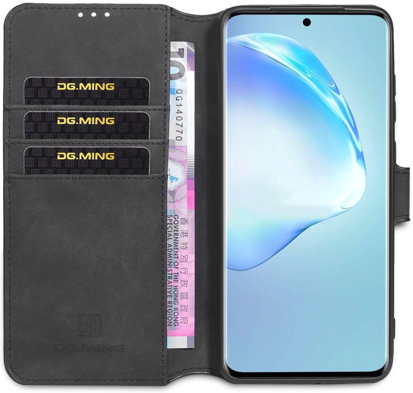 DG Ming Retro Portemonnee Samsung Galaxy S20 Ultra Hoesje Zwart afbeelding 1