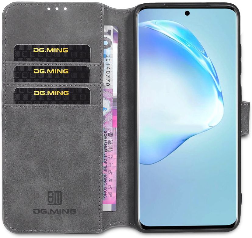 DG Ming Retro Portemonnee Samsung Galaxy S20 Ultra Hoesje Grijs afbeelding 1