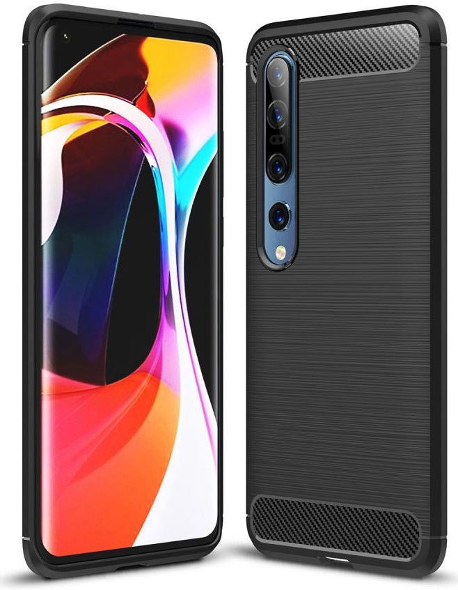 Xiaomi Mi 10 / Mi 10 Pro Hoesje Geborsteld en Flexibel TPU Zwart afbeelding 4