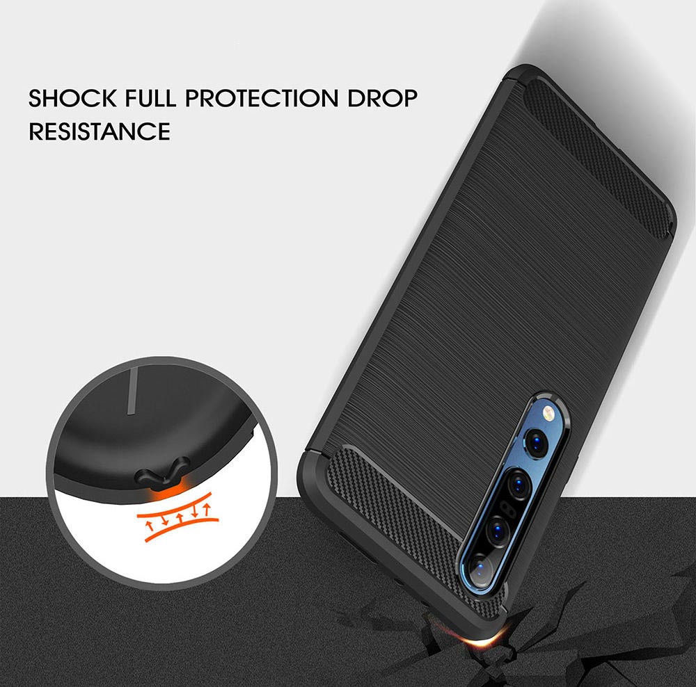 Xiaomi Mi 10 / Mi 10 Pro Hoesje Geborsteld en Flexibel TPU Zwart afbeelding 6