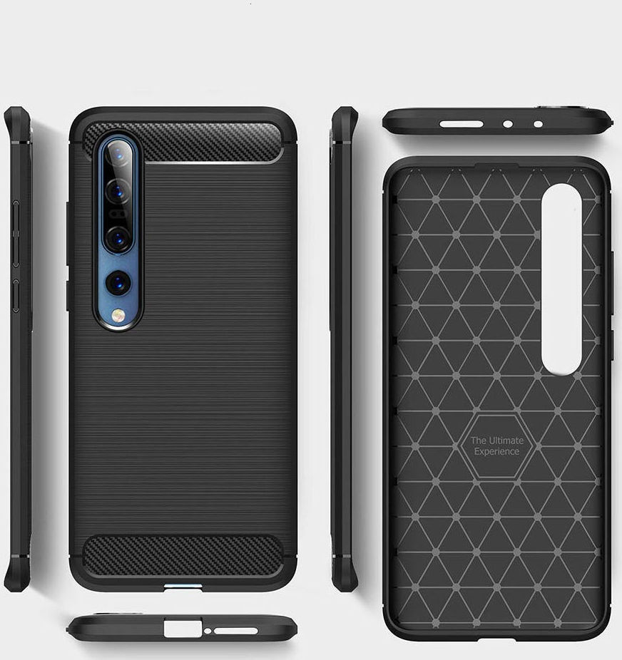 Xiaomi Mi 10 / Mi 10 Pro Hoesje Geborsteld en Flexibel TPU Zwart afbeelding 9