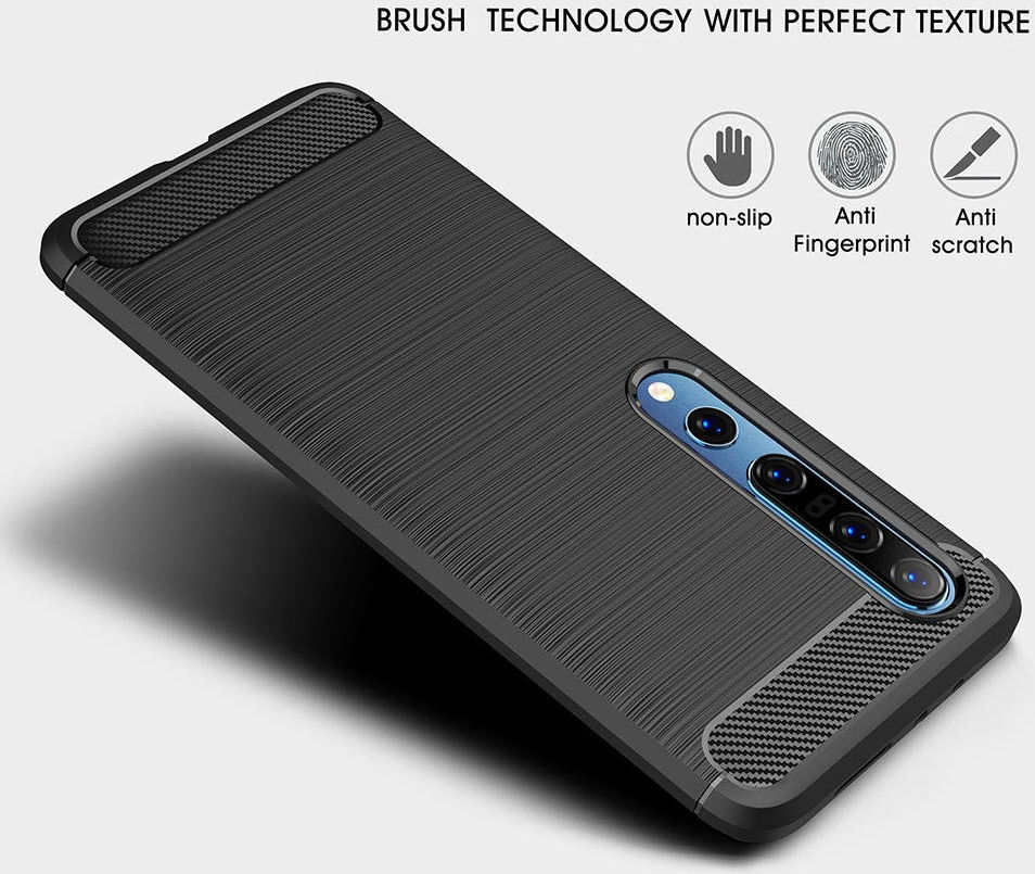 Xiaomi Mi 10 / Mi 10 Pro Hoesje Geborsteld en Flexibel TPU Zwart afbeelding 7