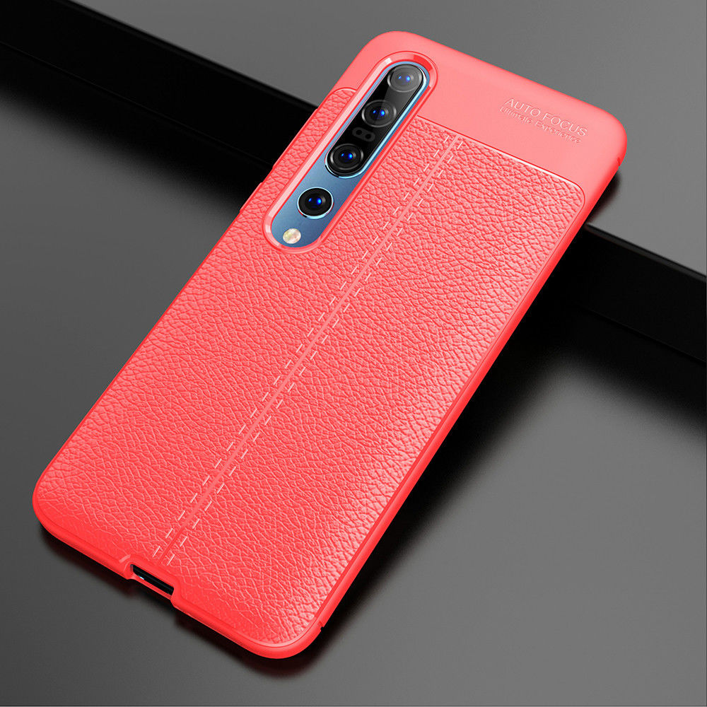 Xiaomi Mi 10 (Pro) Hoesje TPU Leer Design Rood afbeelding 2