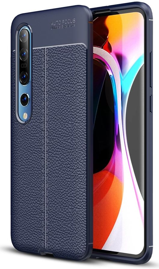 Xiaomi Mi 10 (Pro) Hoesje TPU Leer Design Blauw afbeelding 1