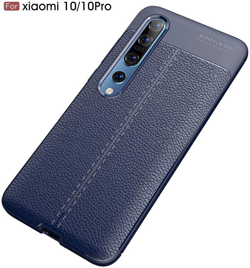 Xiaomi Mi 10 (Pro) Hoesje TPU Leer Design Blauw afbeelding 3
