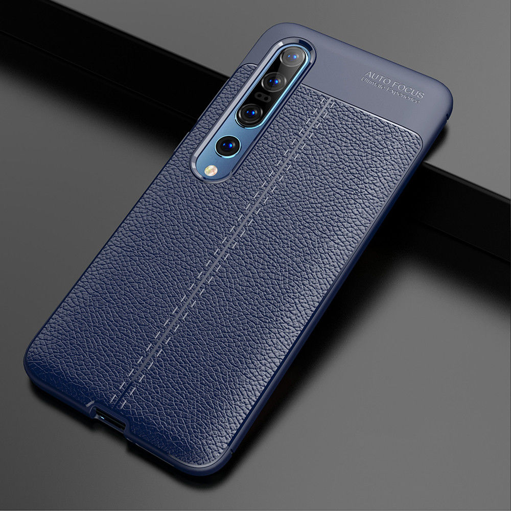 Xiaomi Mi 10 (Pro) Hoesje TPU Leer Design Blauw afbeelding 2