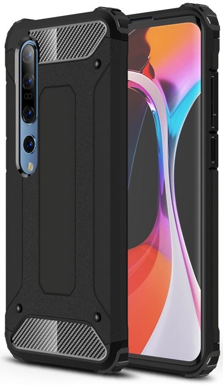 Xiaomi Mi 10 (Pro) Hoesje Shock Proof Hybride Back Cover Zwart afbeelding 1
