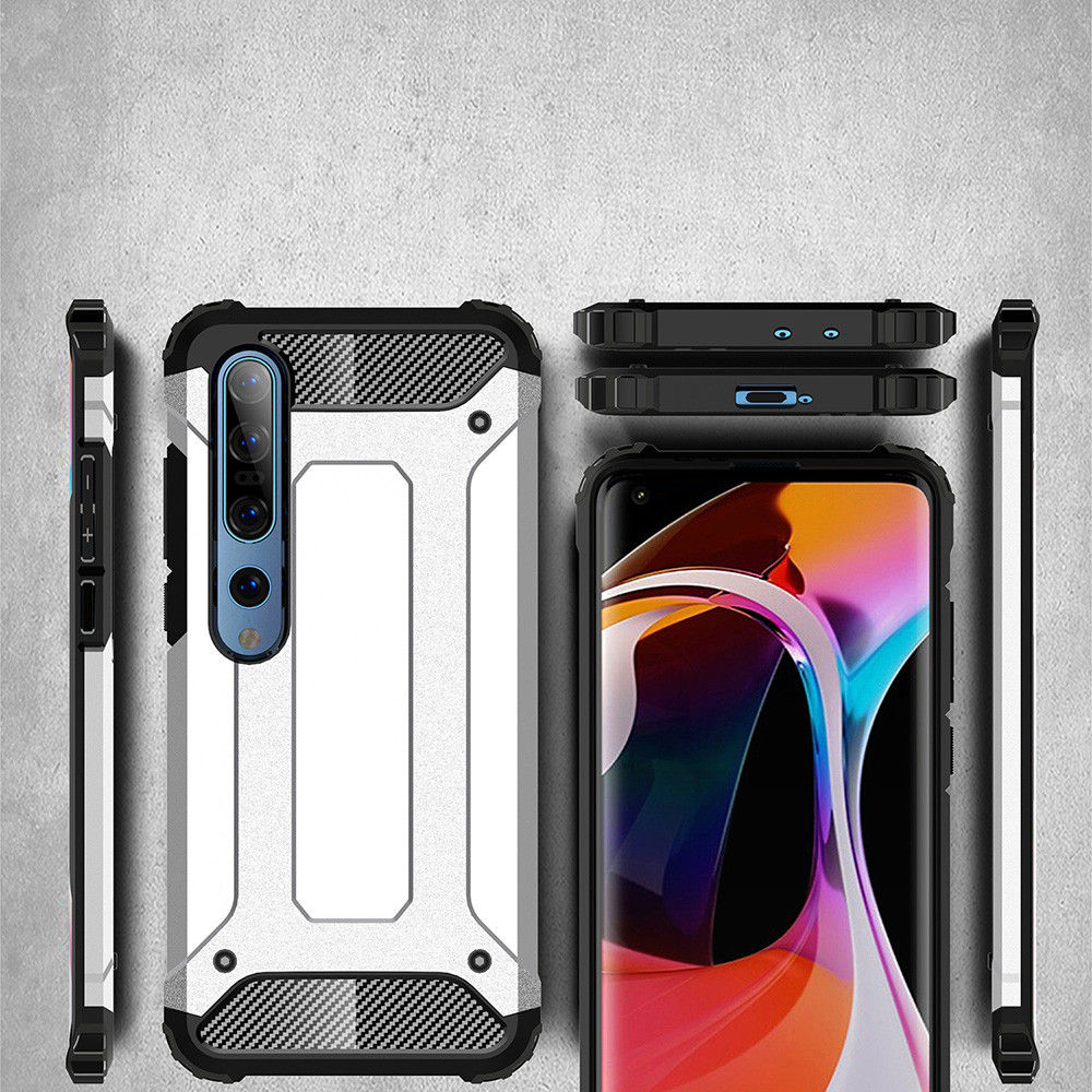Xiaomi Mi 10 (Pro) Hoesje Shock Proof Hybride Back Cover Zwart afbeelding 4