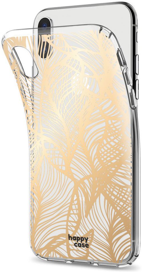 HappyCase Apple iPhone XS Hoesje Flexibel TPU Golden Leaves Print afbeelding 5