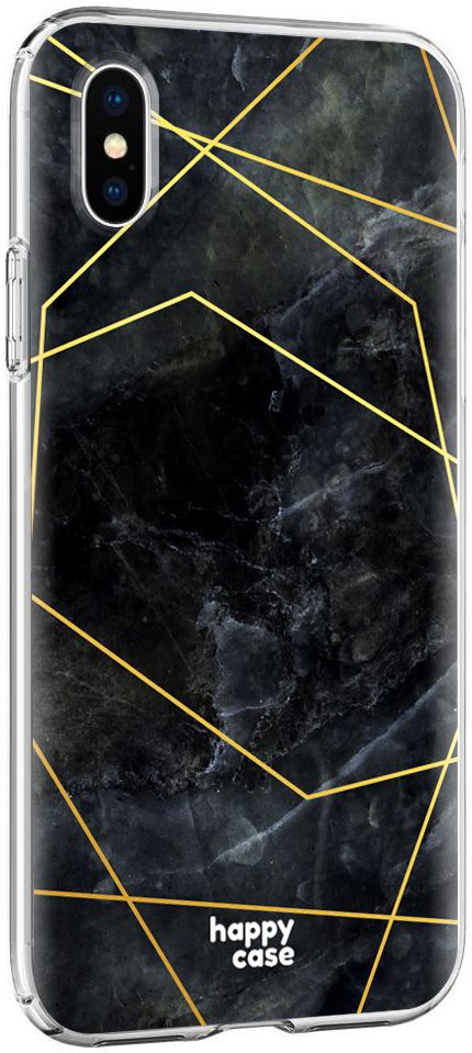 HappyCase Apple iPhone XS Hoesje Flexibel TPU Zwart Marmer Print afbeelding 5