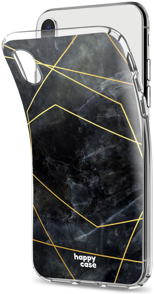 HappyCase Apple iPhone XS Hoesje Flexibel TPU Zwart Marmer Print afbeelding 6