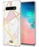 HappyCase Samsung Galaxy S10 Hoesje Flexibel TPU Roze Marmer Print