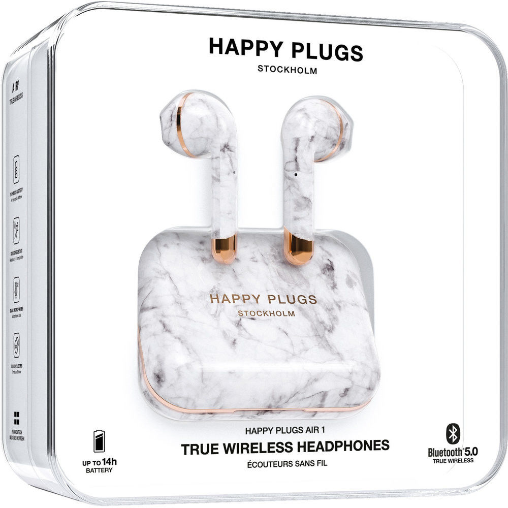 Happy Plugs Air 1 True Wireless Draadloze Oordopjes Wit Marmer afbeelding 10
