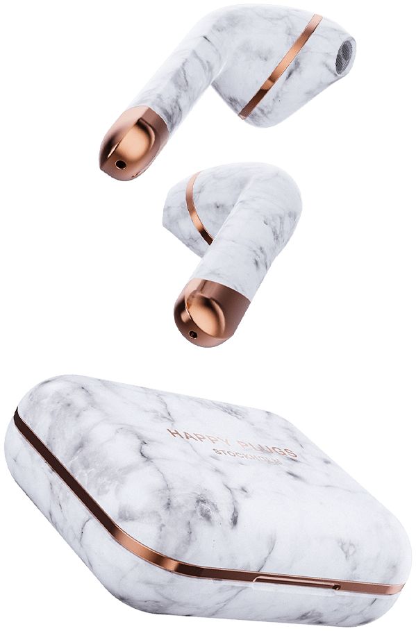 Happy Plugs Air 1 True Wireless Draadloze Oordopjes Wit Marmer afbeelding 4