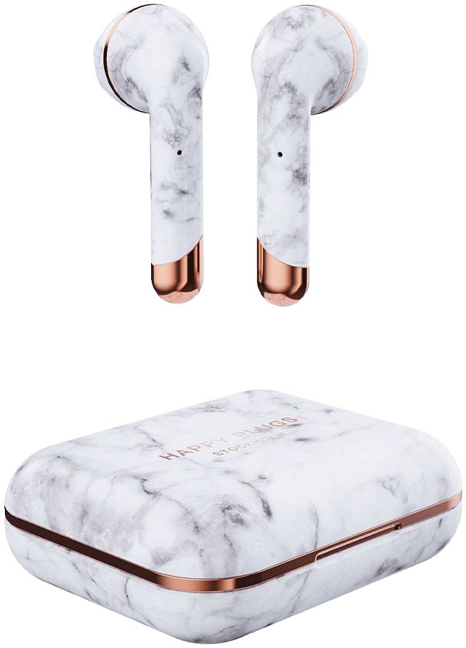 Happy Plugs Air 1 True Wireless Draadloze Oordopjes Wit Marmer afbeelding 1
