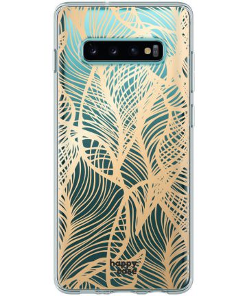 HappyCase Samsung Galaxy S10 Hoesje Flexibel TPU Golden Leaves Print Hoesjes