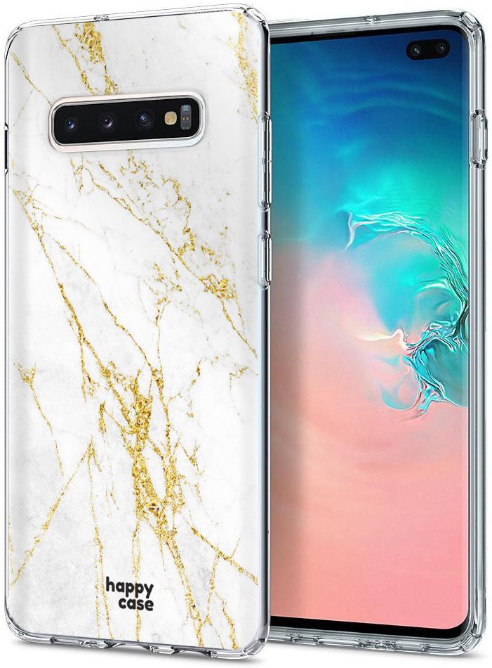 HappyCase Samsung Galaxy S10 Plus Hoesje Flexibel TPU Wit Marmer Print afbeelding 8