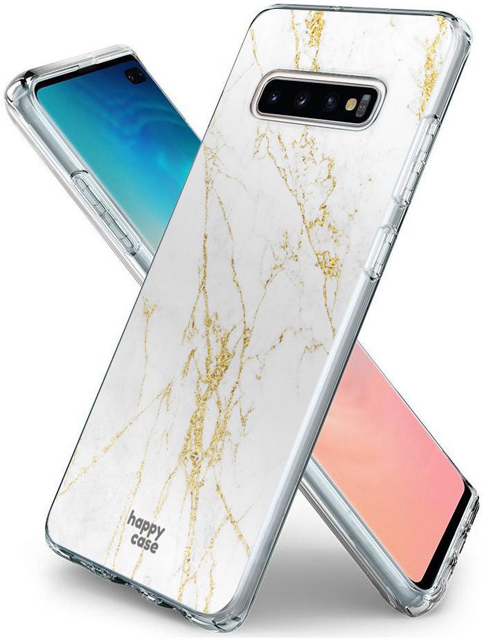 HappyCase Samsung Galaxy S10 Plus Hoesje Flexibel TPU Wit Marmer Print afbeelding 7
