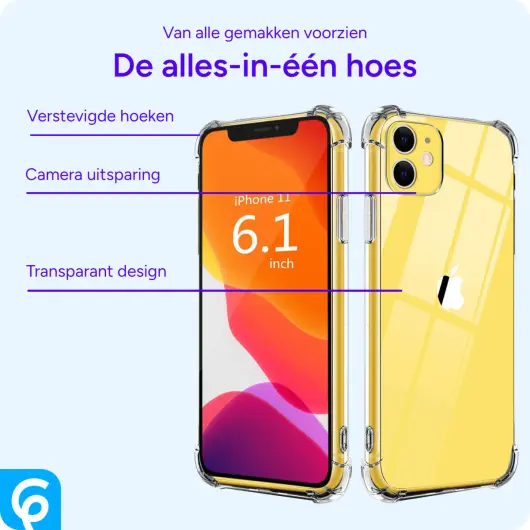 Apple iPhone 11 Hoesje Schokbestendig Transparant afbeelding 4