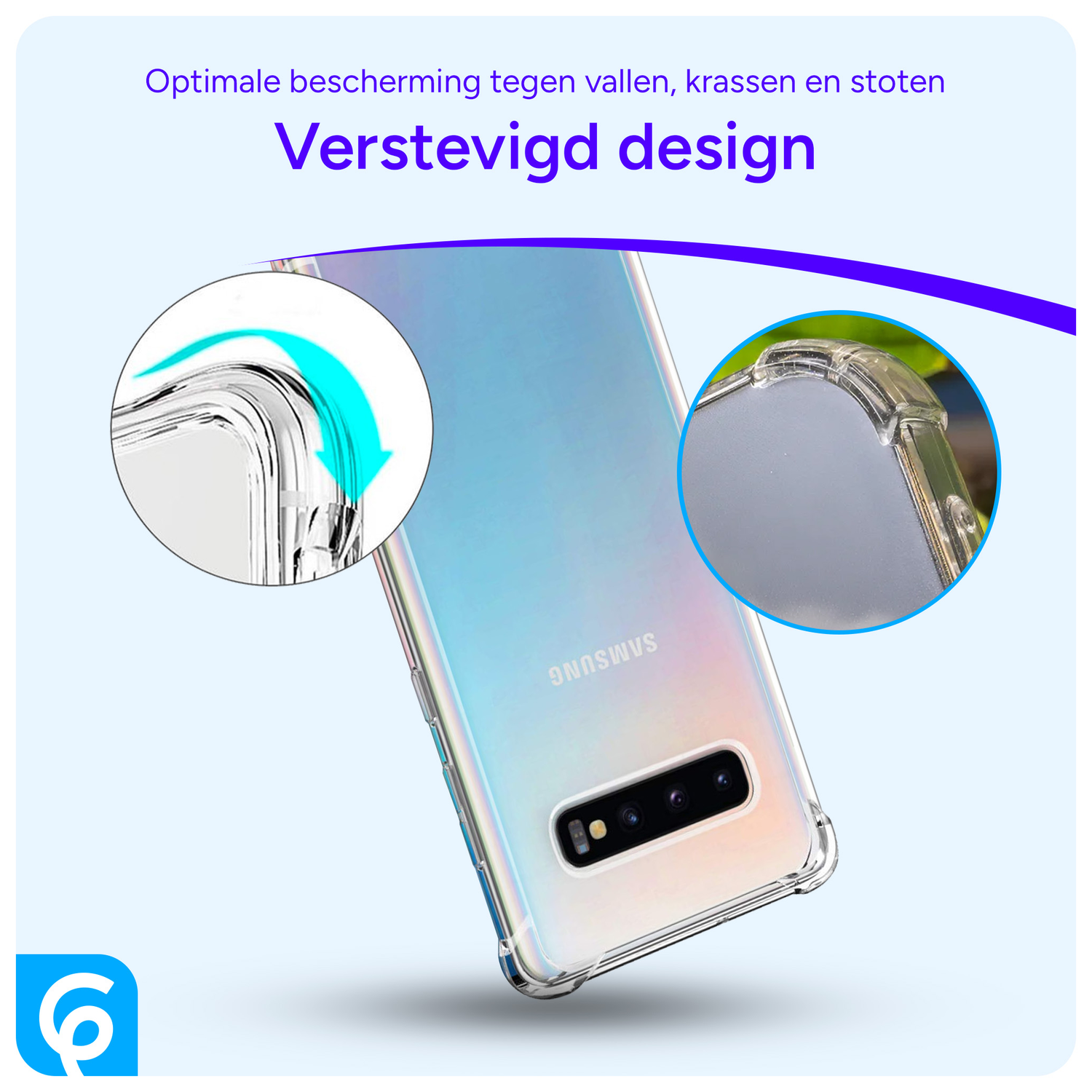 Samsung Galaxy S10 Hoesje Schokbestendig Transparant afbeelding 2