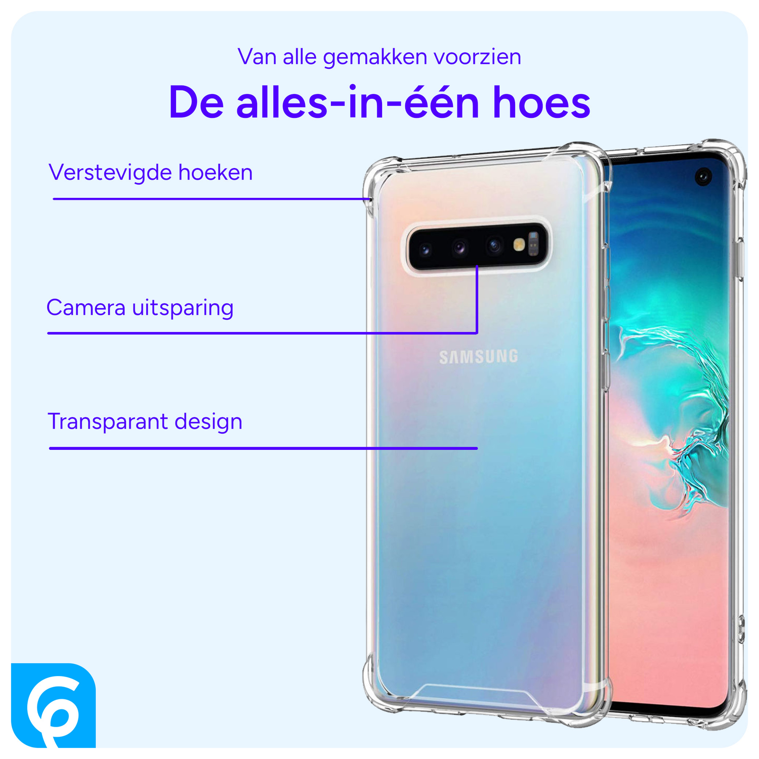 Samsung Galaxy S10 Hoesje Schokbestendig Transparant afbeelding 4