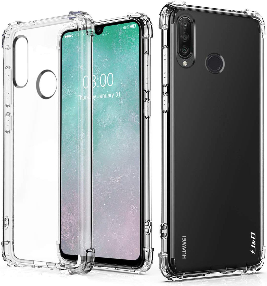 Huawei P30 Lite Schokbestendig Hoesje Transparant afbeelding 1