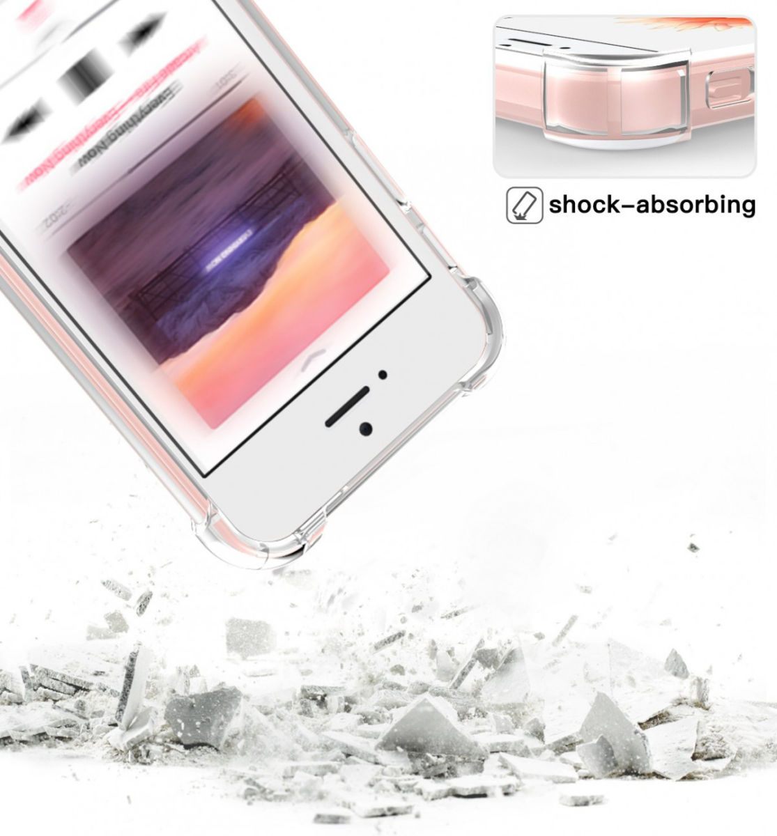 Apple iPhone 5/5s/SE Schokbestendig Hoesje Transparant afbeelding 4