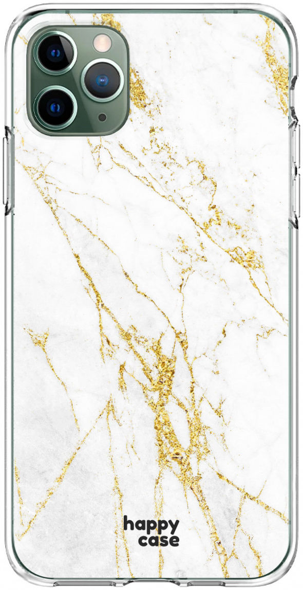 HappyCase iPhone 11 Pro Hoesje Flexibel TPU Wit Marmer Print afbeelding 1