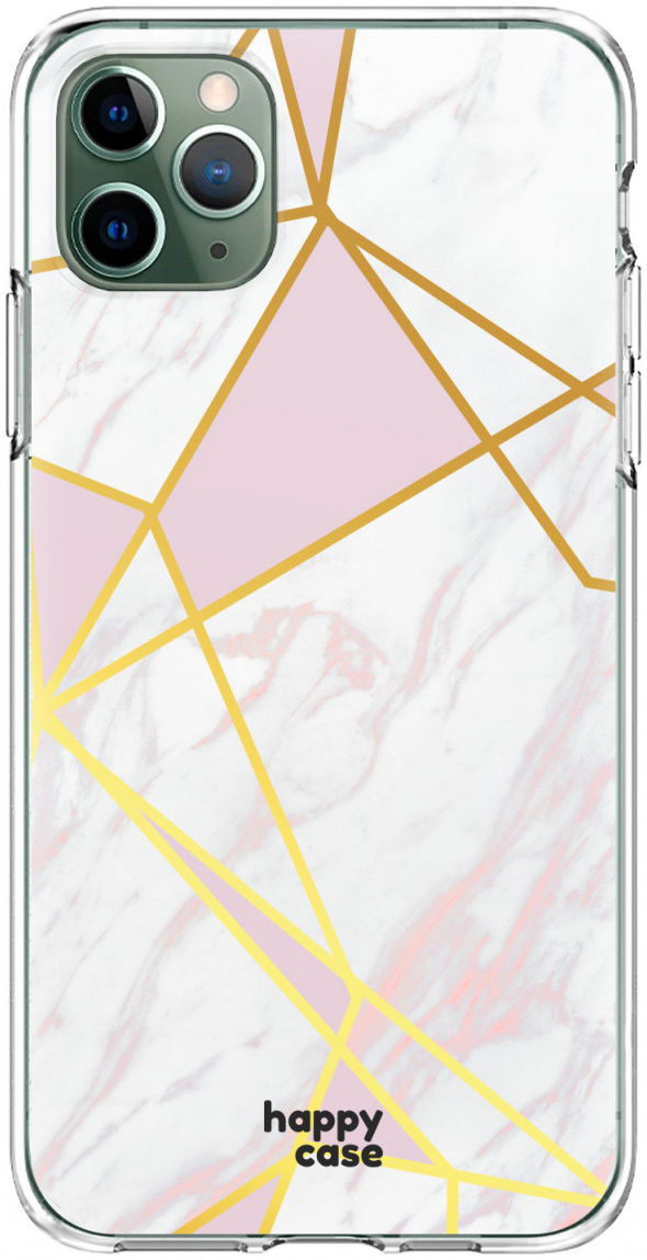 HappyCase iPhone 11 Pro Hoesje Flexibel TPU Roze Marmer Print afbeelding 1