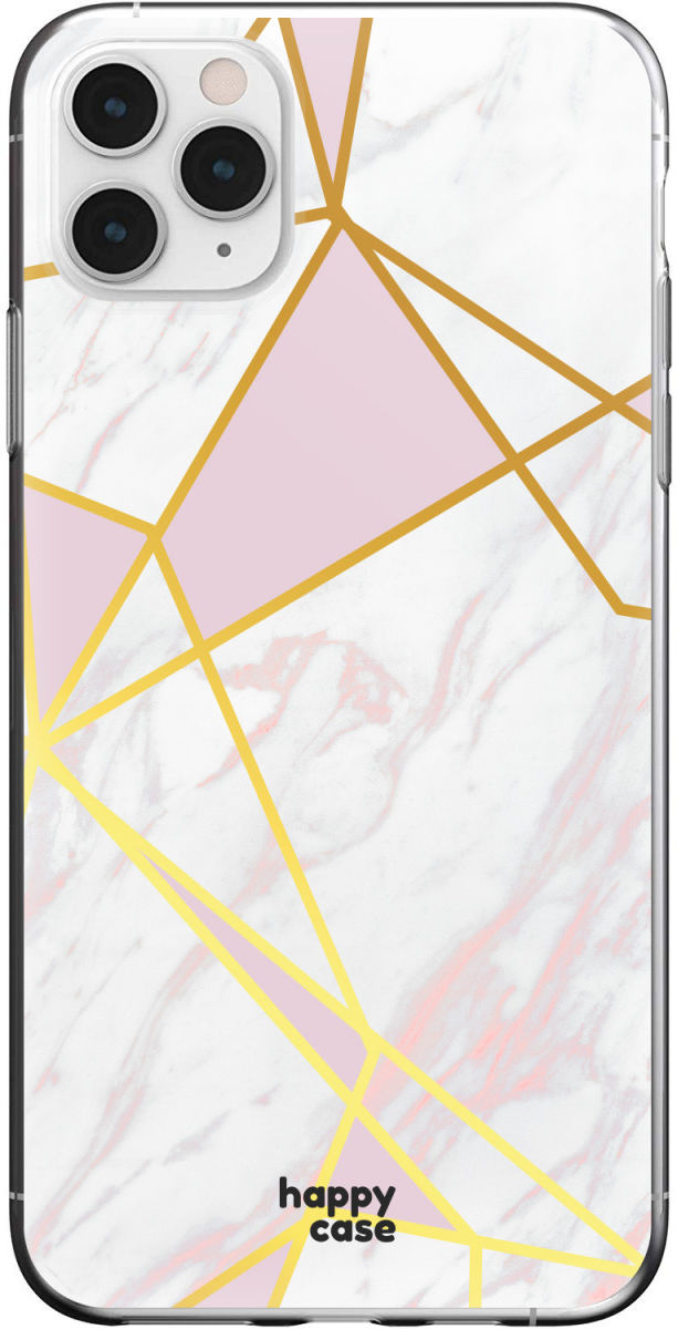 HappyCase iPhone 11 Pro Max Hoesje Flexibel TPU Roze Marmer Print afbeelding 1
