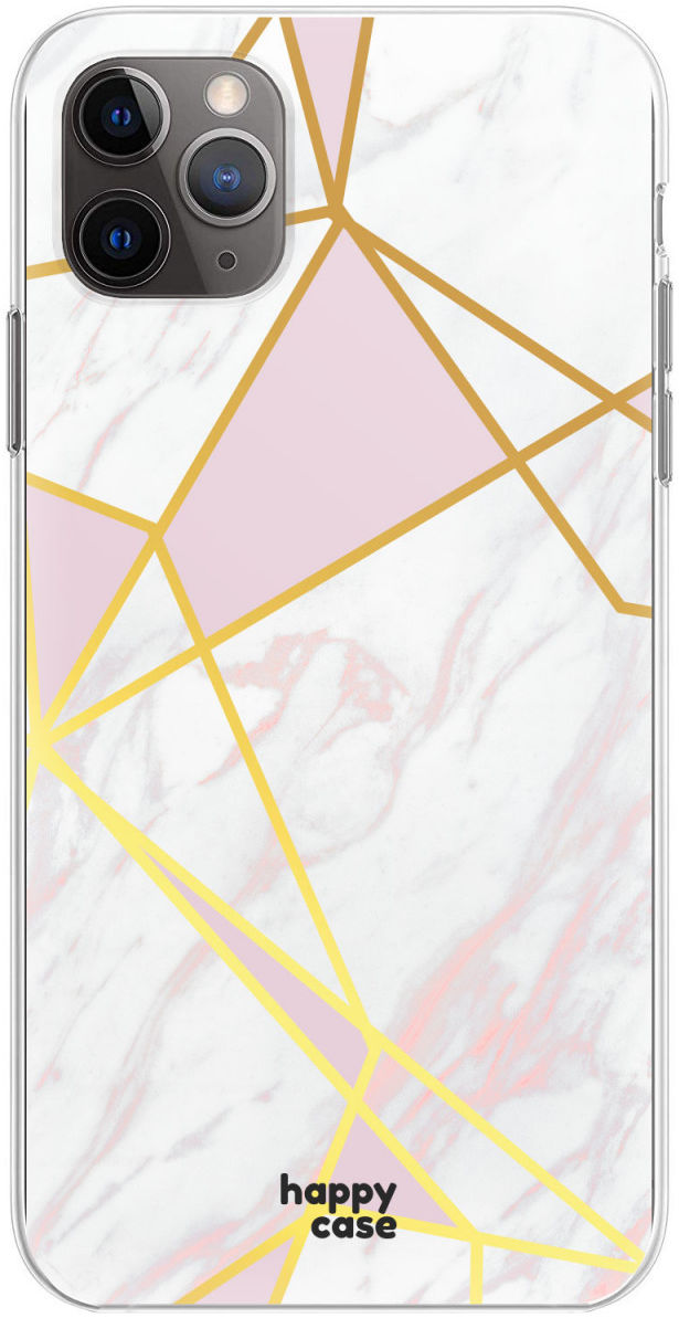 HappyCase iPhone 11 Pro Max Hoesje Flexibel TPU Roze Marmer Print afbeelding 4