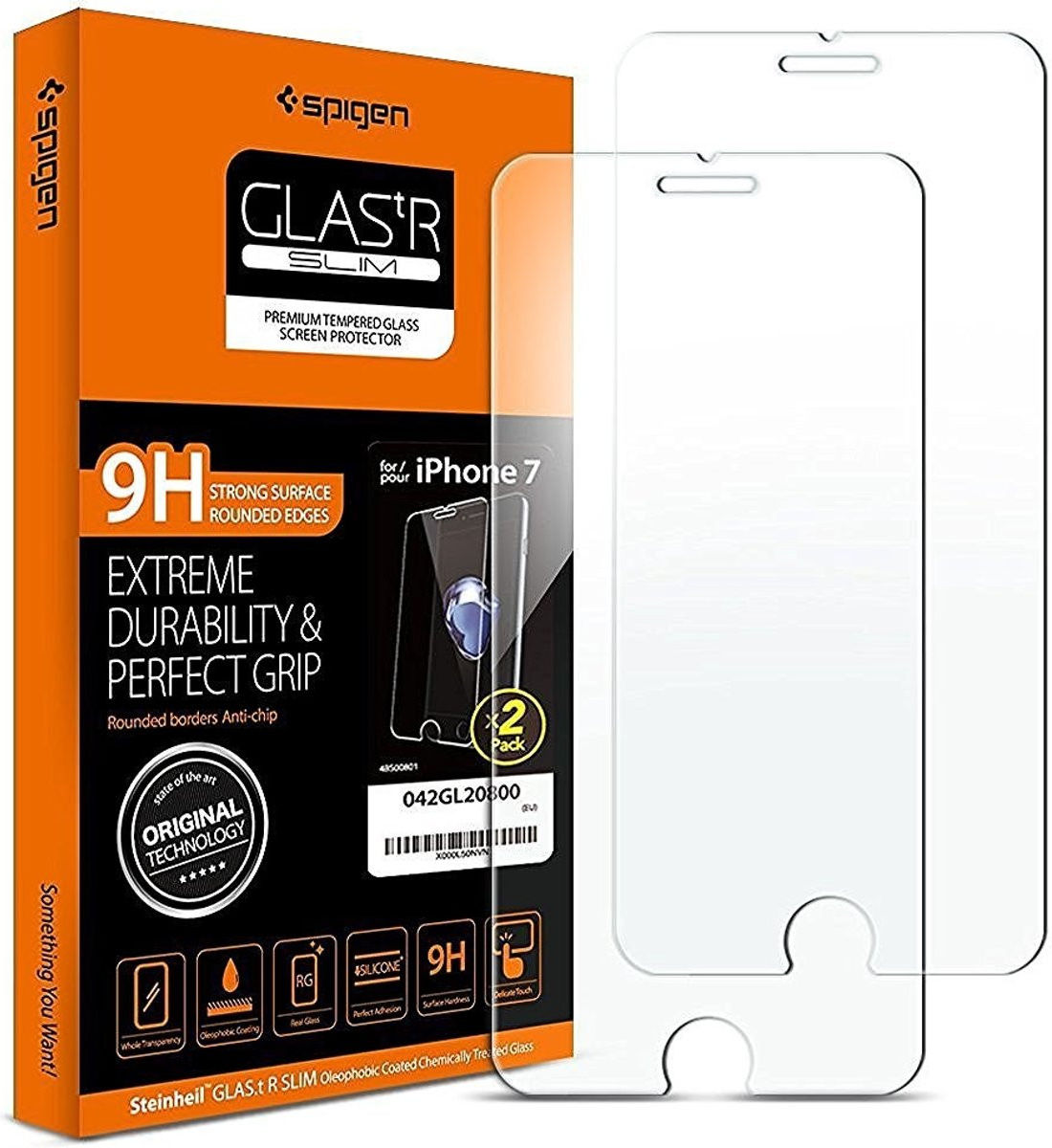 Spigen Glas.tR Slim Tempered Glass Apple iPhone 7 / 8 / SE (2-Pack) afbeelding 2