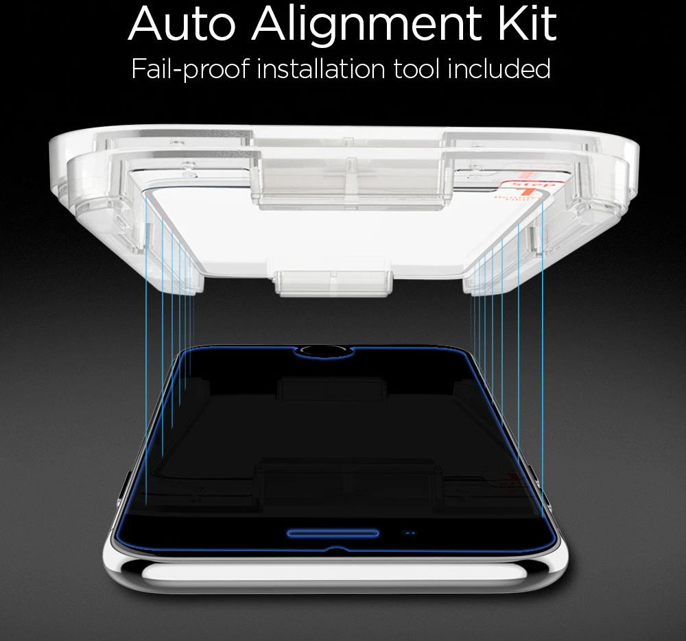 Spigen Ez Fit HD Tempered Glass iPhone 7 / 8 / SE (2-Pack) afbeelding 8