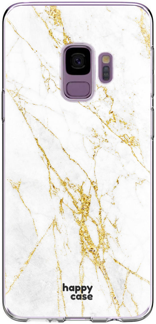 HappyCase Samsung Galaxy S9 Hoesje Flexibel TPU Wit Marmer Print afbeelding 1