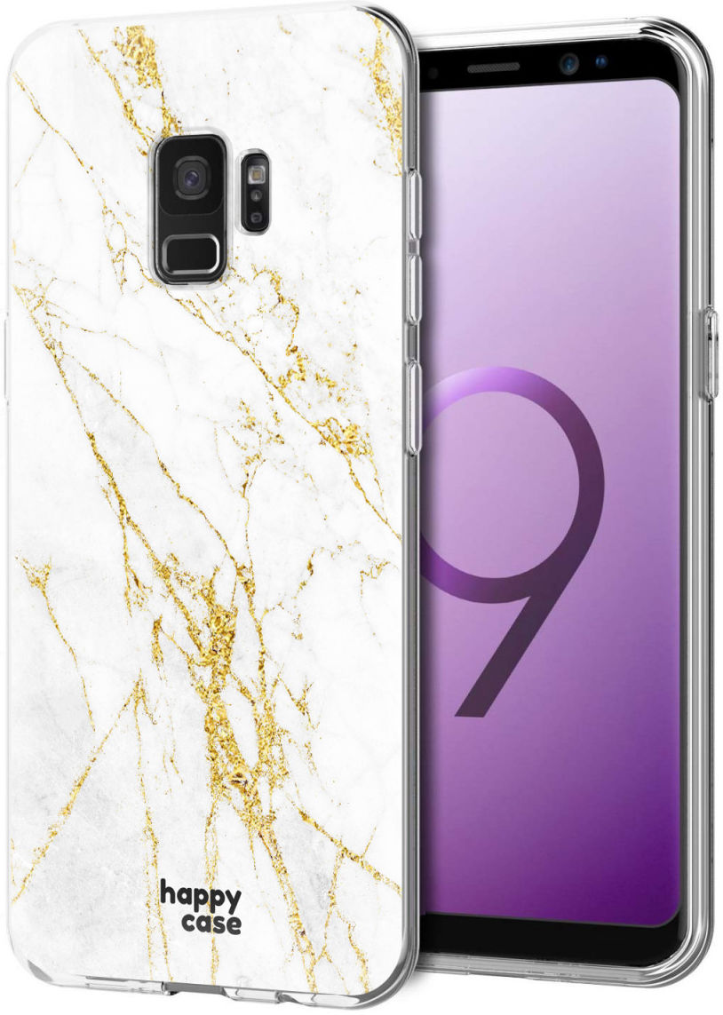 HappyCase Samsung Galaxy S9 Hoesje Flexibel TPU Wit Marmer Print afbeelding 2