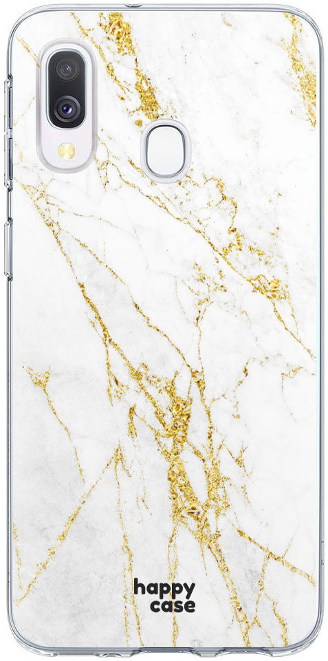 HappyCase Samsung Galaxy A40 Hoesje Flexibel TPU Wit Marmer Print afbeelding 1