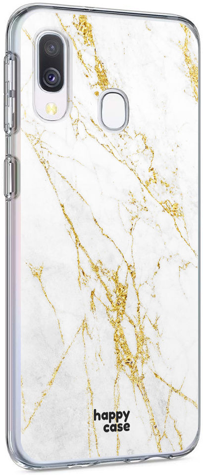 HappyCase Samsung Galaxy A40 Hoesje Flexibel TPU Wit Marmer Print afbeelding 8