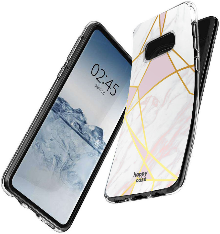 HappyCase Samsung Galaxy S10E Hoesje Flexibel TPU Roze Marmer Print afbeelding 3