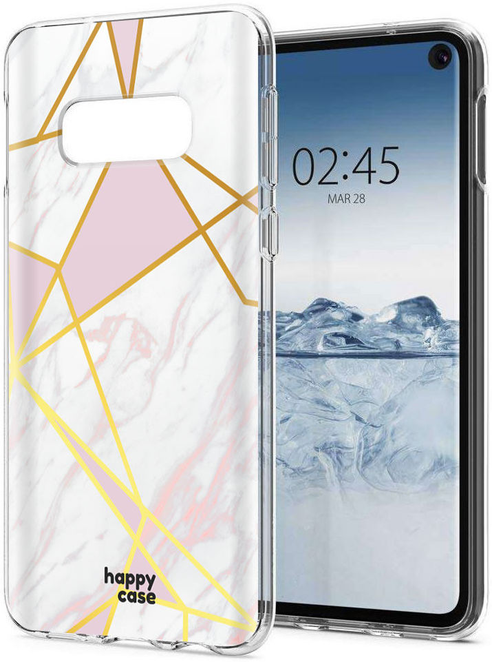 HappyCase Samsung Galaxy S10E Hoesje Flexibel TPU Roze Marmer Print afbeelding 4