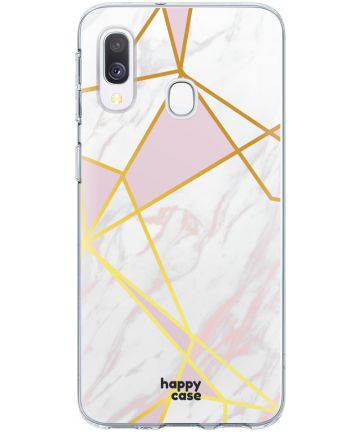 HappyCase Samsung Galaxy A40 Hoesje Flexibel TPU Roze Marmer Print Hoesjes