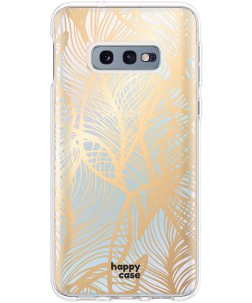 HappyCase Samsung Galaxy S10E Hoesje Flexibel Golden Leaves Print Hoesjes