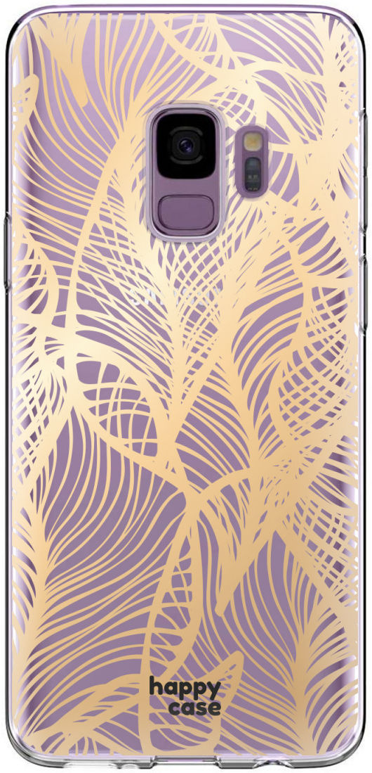 HappyCase Samsung Galaxy S9 Hoesje Flexibel TPU Golden Leaves Print afbeelding 1
