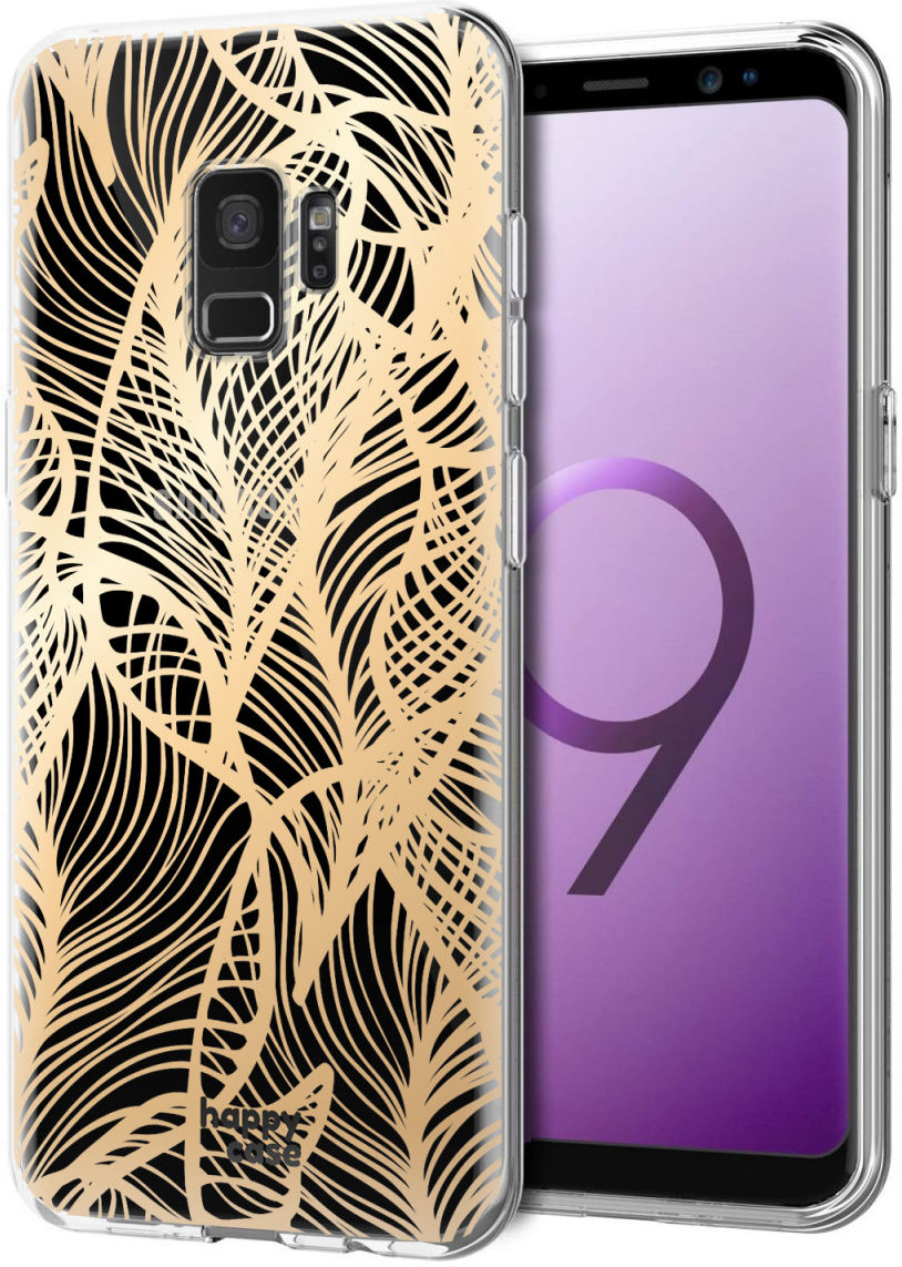 HappyCase Samsung Galaxy S9 Hoesje Flexibel TPU Golden Leaves Print afbeelding 2