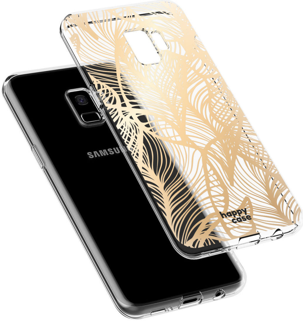 HappyCase Samsung Galaxy S9 Hoesje Flexibel TPU Golden Leaves Print afbeelding 4