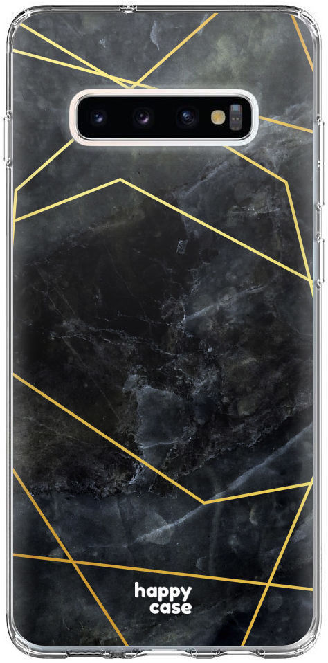 HappyCase Samsung Galaxy S10 Plus Hoesje Flexibel TPU Zwart Marmer afbeelding 1