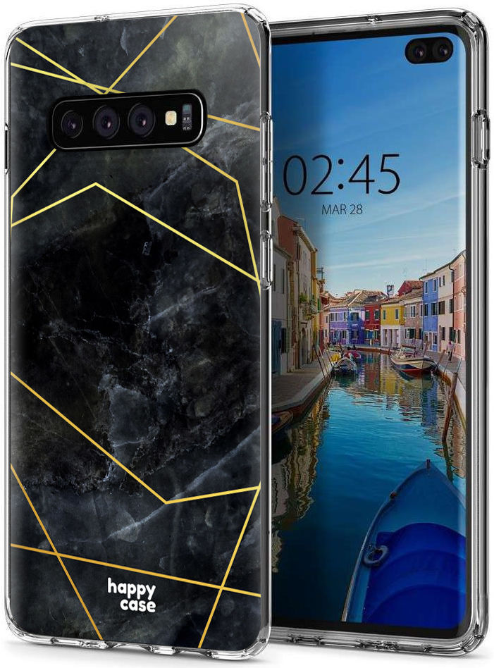 HappyCase Samsung Galaxy S10 Plus Hoesje Flexibel TPU Zwart Marmer afbeelding 6