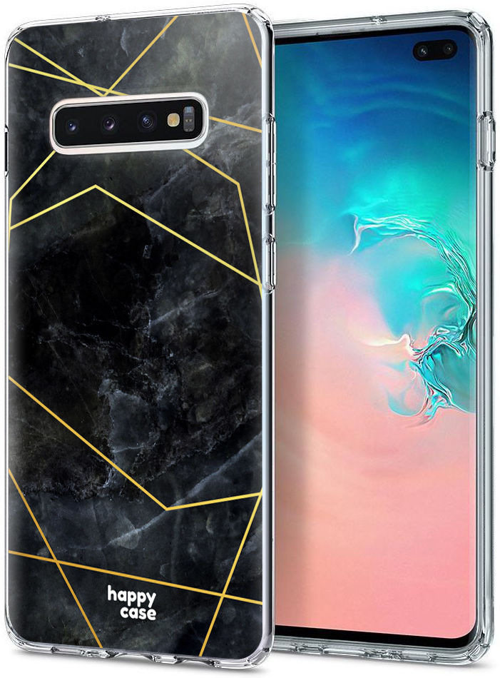 HappyCase Samsung Galaxy S10 Plus Hoesje Flexibel TPU Zwart Marmer afbeelding 2