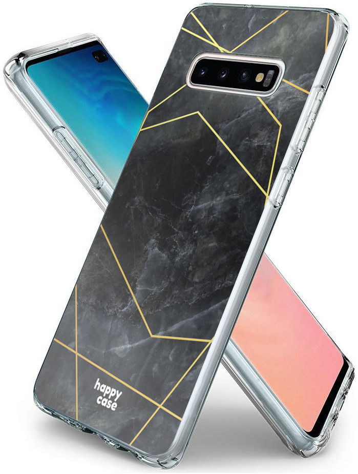 HappyCase Samsung Galaxy S10 Plus Hoesje Flexibel TPU Zwart Marmer afbeelding 5