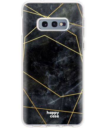 HappyCase Samsung Galaxy S10E Hoesje Flexibel TPU Zwart Marmer Print Hoesjes