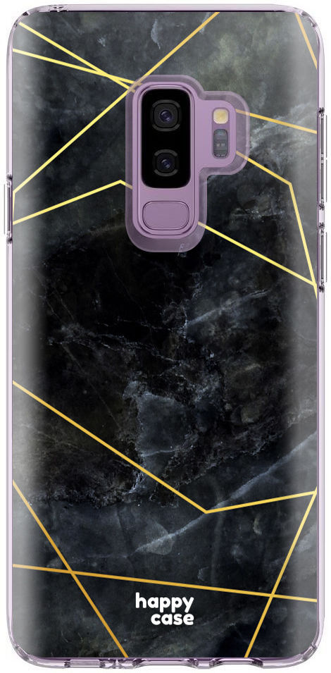HappyCase Samsung Galaxy S9 Plus Hoesje Flexibel TPU Zwart Marmer afbeelding 1